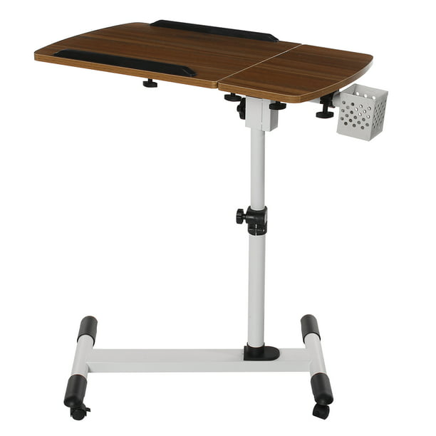 Qgg Overbed Table Overbed Table with Wheels Adjustable Mobile Stand Up Desk/Height Adjustable Computer Work Station Rolling Color : B 58X28 